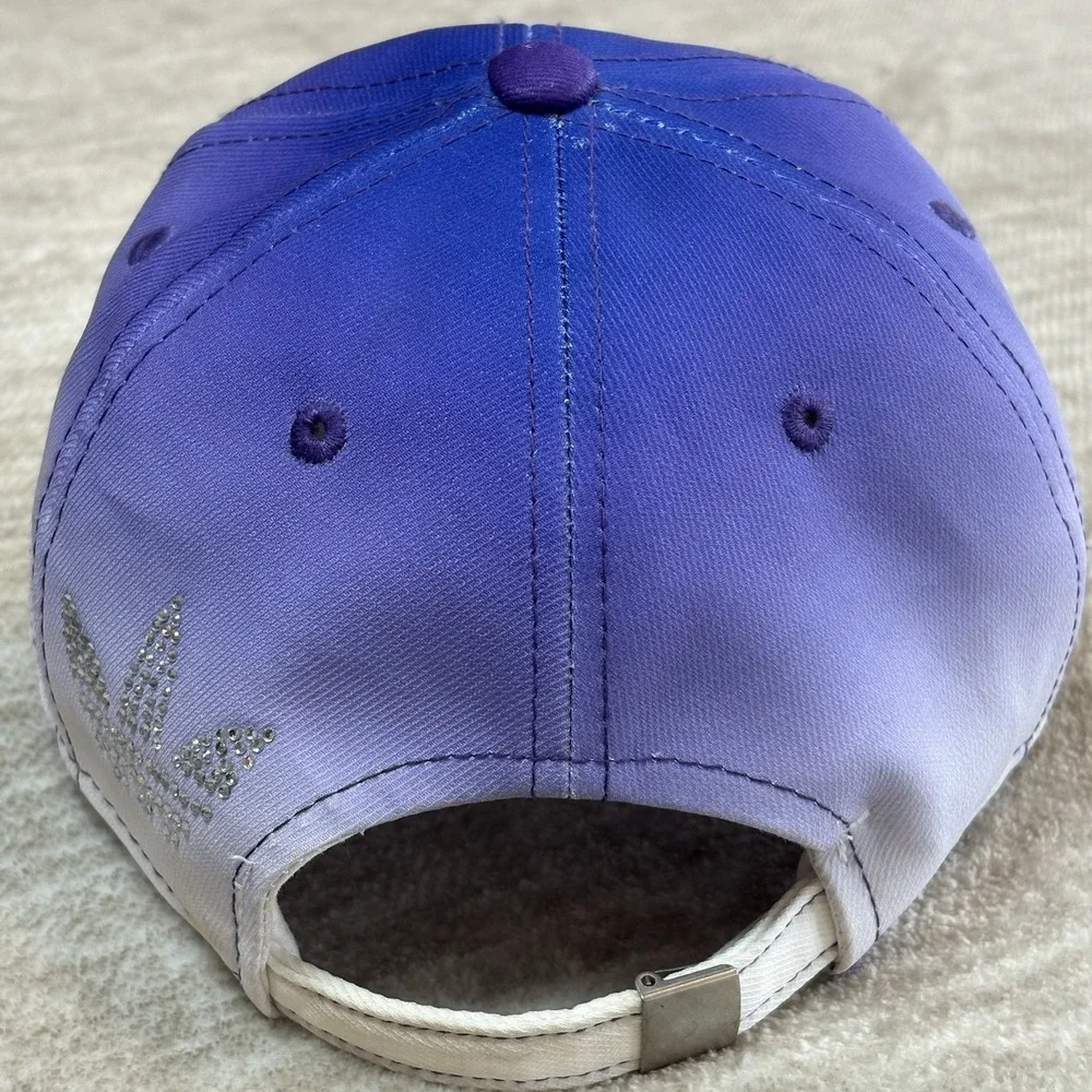 VTG Phoenix‎ Suns Adidas Women NBA Ombre White Purple Bling Logo Y2K Cap Hat